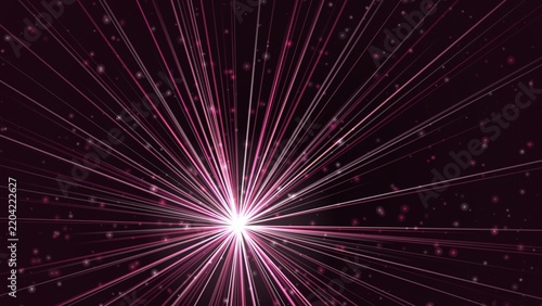 Obraz na plátne Abstract background, with a bright, central light source, emitting pink and, whi