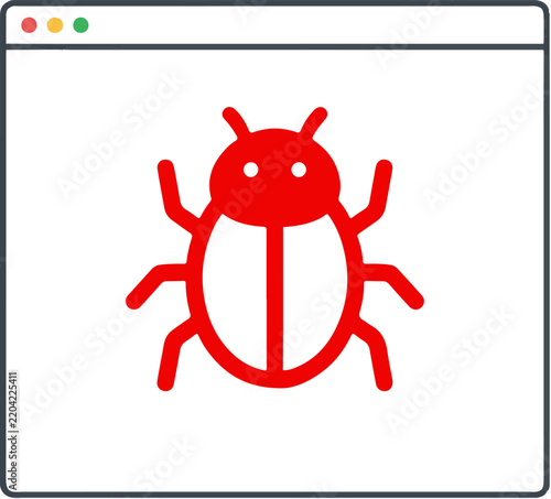 Software Bug in Code Icon for Programming Error and Vulnerability Fixing