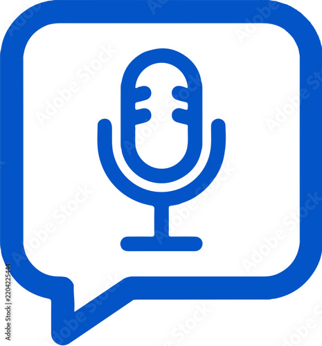 Virtual Assistant Microphone Icon for AI Voice Control and Smart Speaker