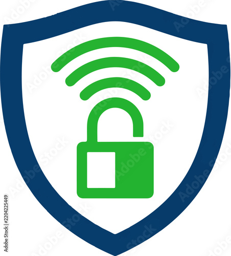 VPN Shield Icon for Secure Encrypted Network and Online Privacy