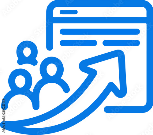 Website Traffic Analytics Icon for Visitor Metrics and SEO Performance