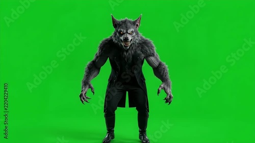 Vampire and Werewolf Horror Monster Characters Green Screen