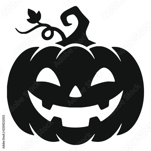 Halloween pumpkin jack o lantern silhouette vector illustration