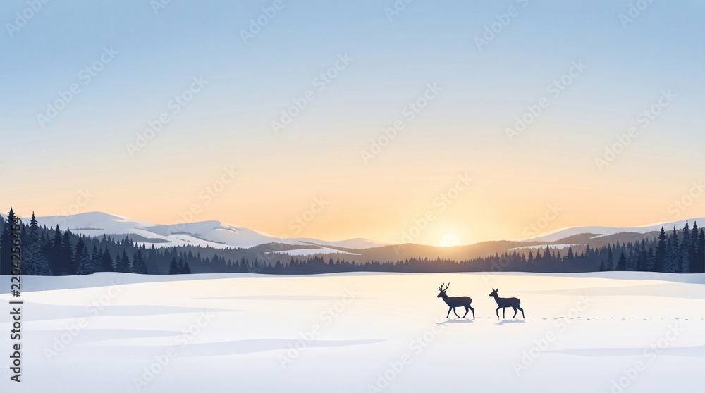Fototapeta premium winter sunset in the mountains