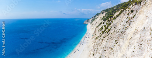 Egremni beach, Lefkada, Greece, in summer