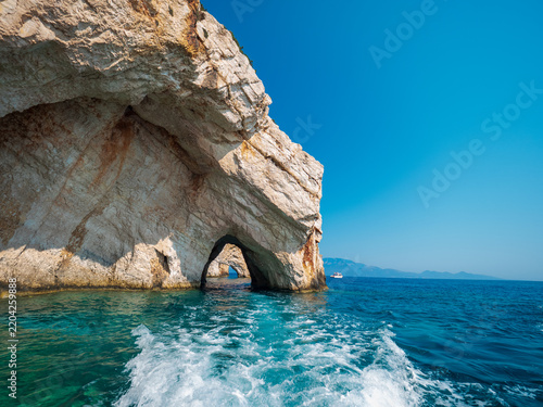 Blue caves of Zakynthos, Greece, in summer