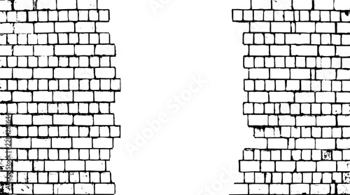 Hole in red brick wall