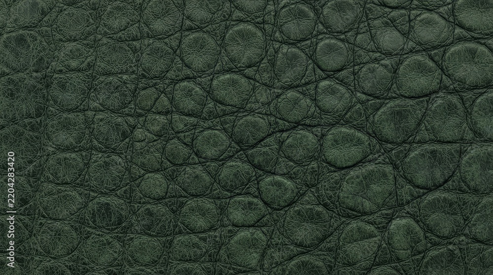 Naklejka premium Dark green embossed leather texture background