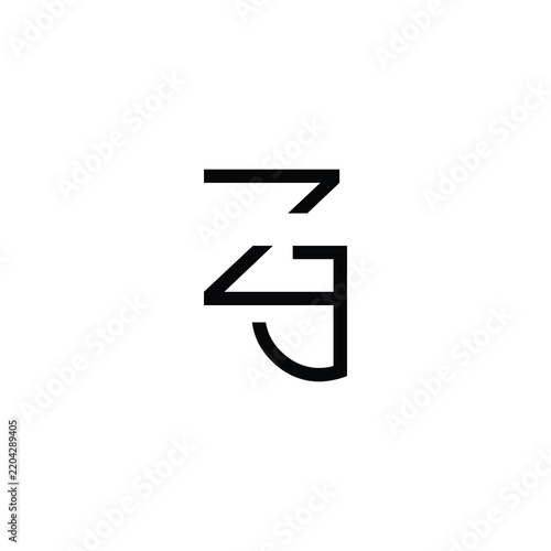ZJ Alphabet letter icon logo.  ZJ Letter logo Design Template Vector. ZJ creative elegant monogram logo.