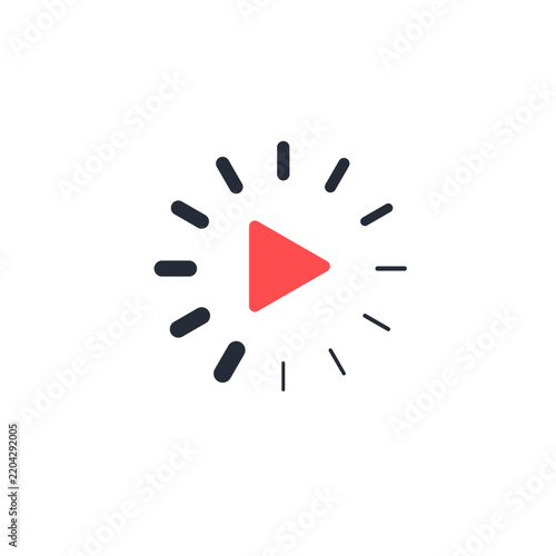 Video Buffering Icon With Circular Loading Progress Indicator
