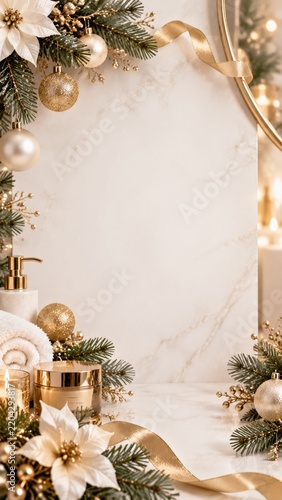 Decorative Holiday Arrangement With Gold and White Elements