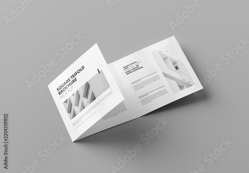 Square Trifold Brochure Mockup