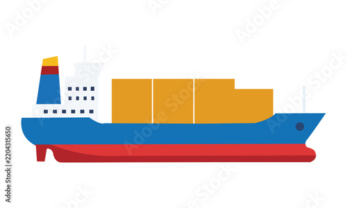 Obraz na płótnie Cargo ship vector illustration