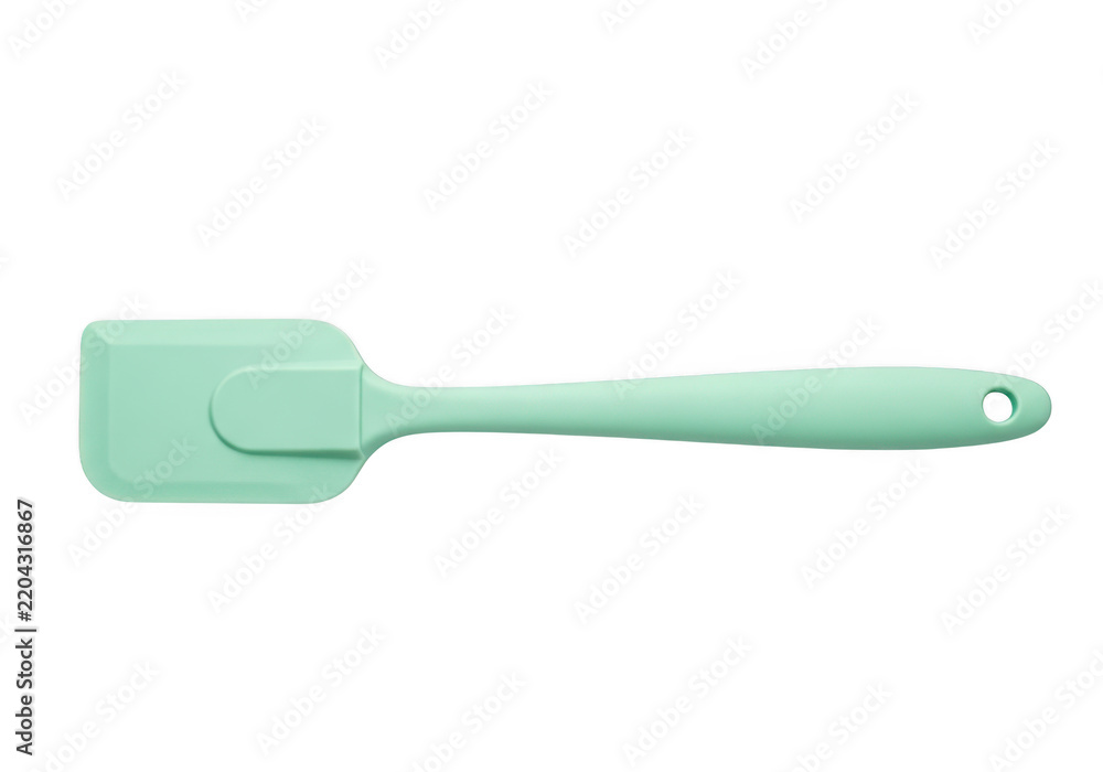 Fototapeta premium Mint green silicone spatula isolated on transparent background