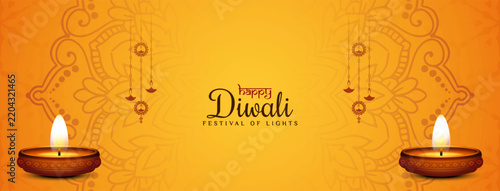 Happy Diwali Indian hindu religious festival artistic banner design