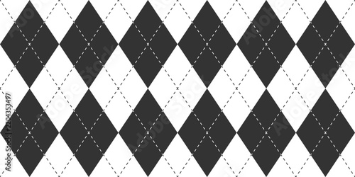Argyle Diamonds Pattern. Seamless vector pattern with shapes on a transparent background. Includes geometrical shapes in a repeated layout. Usable for various ornamental design projects.