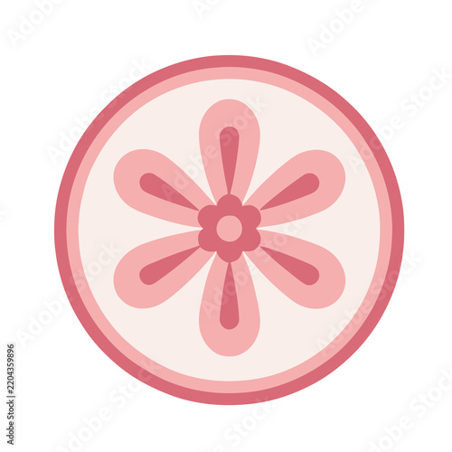 Pink flower graphic isolated on transparent background