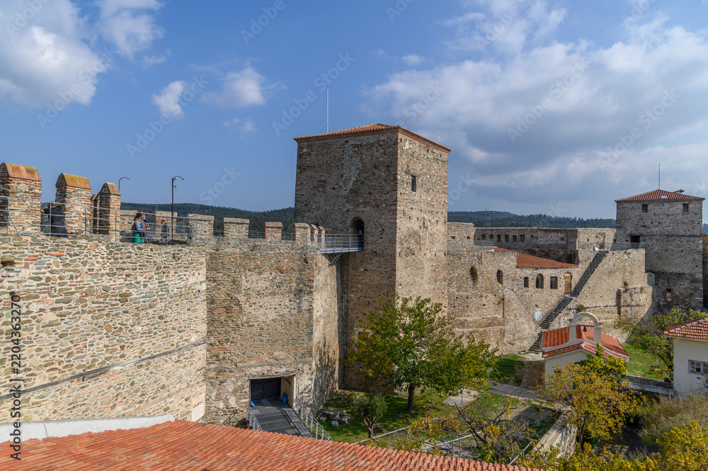Obraz premium Towers inside the Heptapyrgion fortress seen from the ramparts, Thessaloniki, Greece