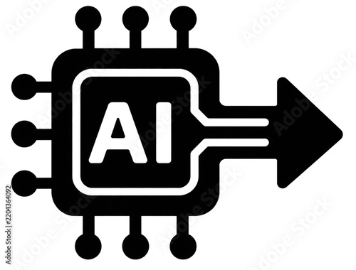 AI chip with directional arrow icon