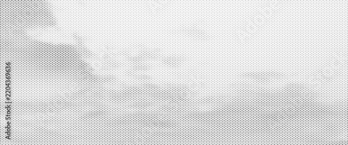 Black halftone dots density gradient, monochrome polka dot texture transitioning from dense to sparse, retro comic print pattern on transparent background