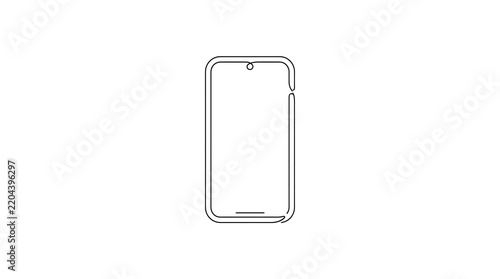 smartphone continuous line drawing minimalist design vector graphic asset
