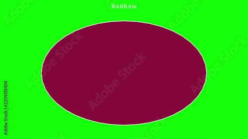 Bahrain world map outline stroke to solid fill animation