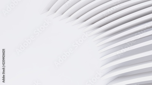 Abstract Curved Shapes. White Circular Background.