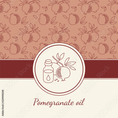 Pomegranate Oil Natural Skincare Product Illustration, Organic Beauty and Wellness Concept