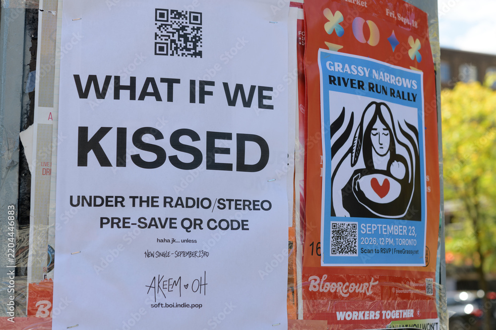 Obraz premium street posters in Toronto (“Radio Stereo” Akeem Oh’s new single; Grassy Narrows Rally)