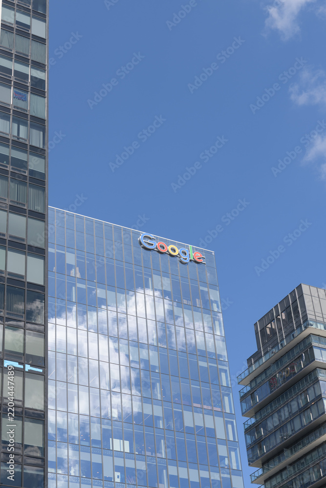 Fototapeta premium exterior of Google King East, a corporate office, located at 65 King St E, Toronto