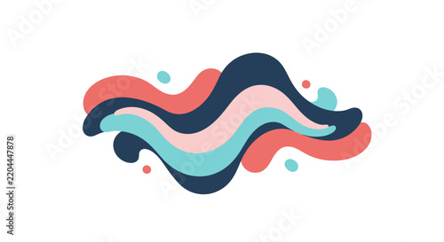 Colorful abstract flowing wave design elements.