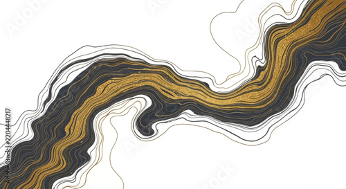Flowing Organic Abstract Line Art Design.