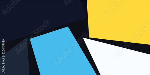 Abstract geometric background with colorful shapes and shadows.