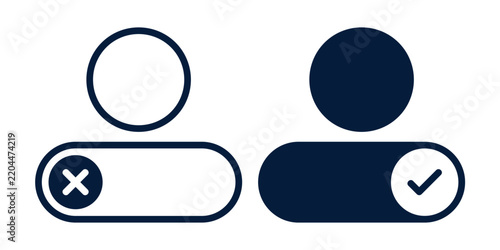 Person Verification Yes No Icon for Identity Checking, User Approval, Access Denial Symbol. Vector Illustration