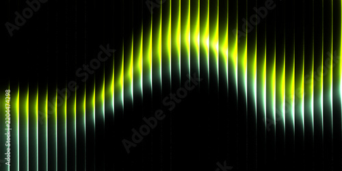 Futuristic Neon Green Yellow Waveform Light Abstract Background with Glowing Energy Lines for Technology, AI, Digital Interface, Music Visualization, and Modern Design