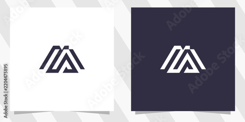 Plakat letter ms sm logo design vector