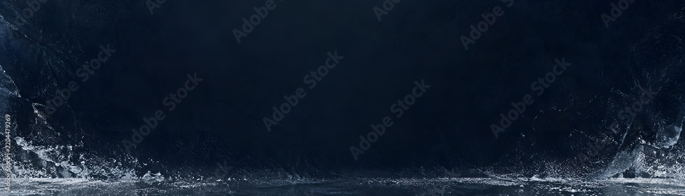 Obraz premium Dark winter backdrop with icy textures and smooth surface, creating cold and serene atmosphere perfect for various creative projects