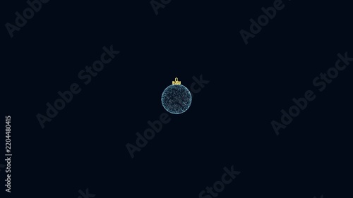 Abstract Blue Christmas Ornament Twinkling in Starry Night Sky