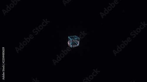 3D Wireframe Cube Appears and Dissipates in Dark Space