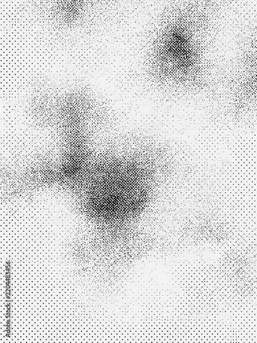 Abstract Black And White Halftone Dot Pattern Texture With Seamless Vintage Graphic Printing Effect