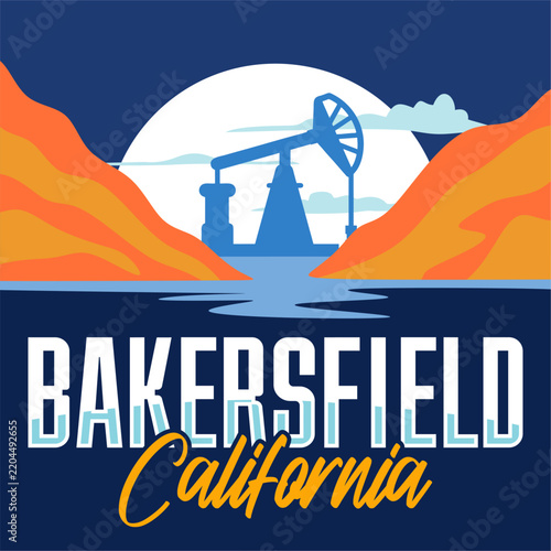 charming nature and oil drilling in Bakersfield California