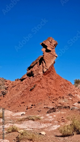 Obraz na plátně Tall Weathered Rock Formation in Vallecito Encantado, La Rioja, Argentina