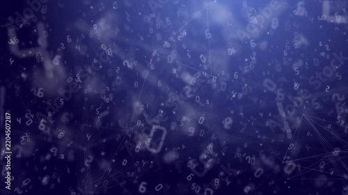 Futuristic Purple Digital Particle Data Stream with Glowing Technology Background
