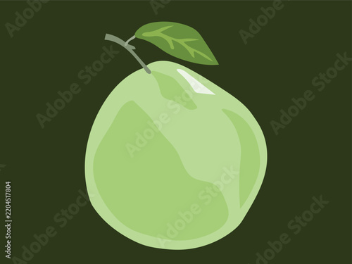 Guava fruit in a cartoon line-art style.