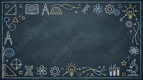 Science Education Chalkboard Background.