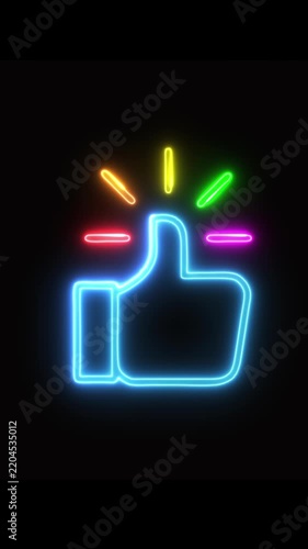 social media- like icon in light neon