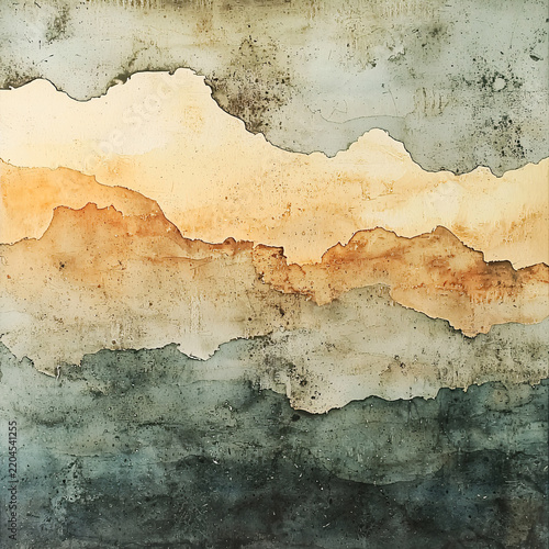 Abstract landscape with earthy tones and textures in modern art