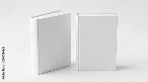 Two Blank White Hardcover Books Mockup - Minimalist Professional Template for Book Cover Designs