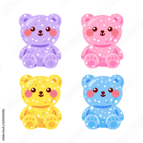 Cute sparkling gummy bear squishy