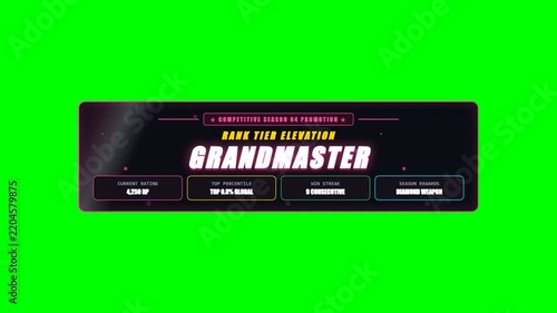 Competitive Rank Tier Promotion Badge on Green Screen